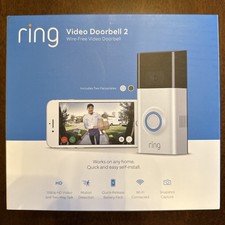 Ring Video Doorbell 2 Wire Free 1080p HD WiFi Satin Nickel Venetian NIB Sealed