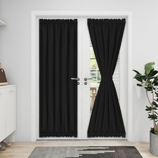 Easy-Going Blackout Door Curtains 25"x72" Rod Pocket Privacy Light Filtering Sid