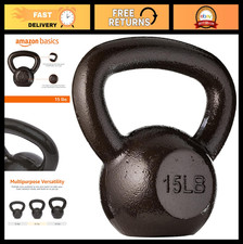 Cast Iron Kettlebell for Strength Training, Home Gym, Weightlifting - 10lb to 50