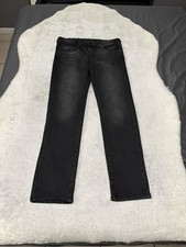 True Religion Jeans Boys Size 14 Black Dark Wash Stretch Geno Relaxed Slim