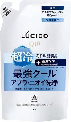 Mandom Lucido Medicated Scalp Deo Shampoo EX Cool Type Refill, 380 ml, unparf...
