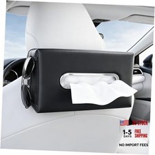 Multi-Functional Car Tissue Holder with 2 Side Mesh Pockets, Large Rectangular