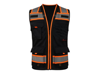 #ad Black Hi Vis Safety Vest With Plan Pocket Size XS To 5XL $17.99