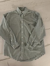 Brooks Brothers Men  s Shirt Size Large Green Plaid Long Sleeve Button Up Supima