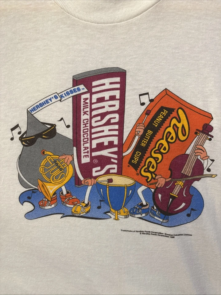 🔥Camiseta Promocional Hershey’s Chocolate Años 90 De Colección Talla M 17,5 x 24,5 Foto 3 de 4