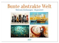 "Calendar 2027 · US Version · Colorful Abstract World (Wall Calendar 2027 17\" × 1"