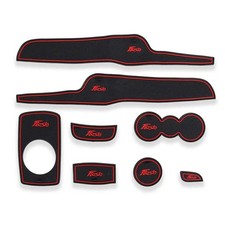 Ford Fiesta MK7 09-13 Non-Slip Interior Door Bin Mats, Cup Holder Rubber Mat Set