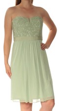 ADRIANNA PAPELL Womens Green Sleeveless Knee Length Shift Evening Dress 10