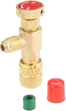 Aupoko R410A Refrigerant Charging Valve, 1/4" Male to 5/16" Female 