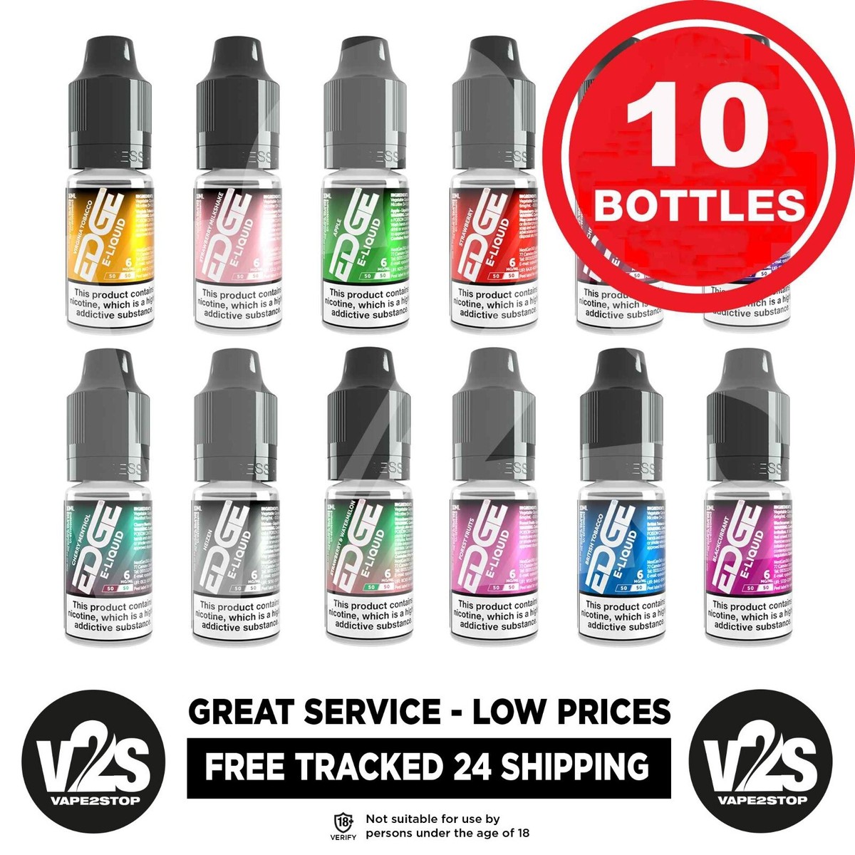 Edge E Liquid 10x10ml 10 Bottles Vape Liquid Vape Juice FREE TRACKED 24  POSTAGE | eBay UK