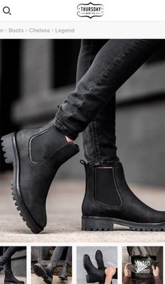 Thursday Boot Co Legend Chelsea Boot Black Matte Leather Women s Size 5.5/6