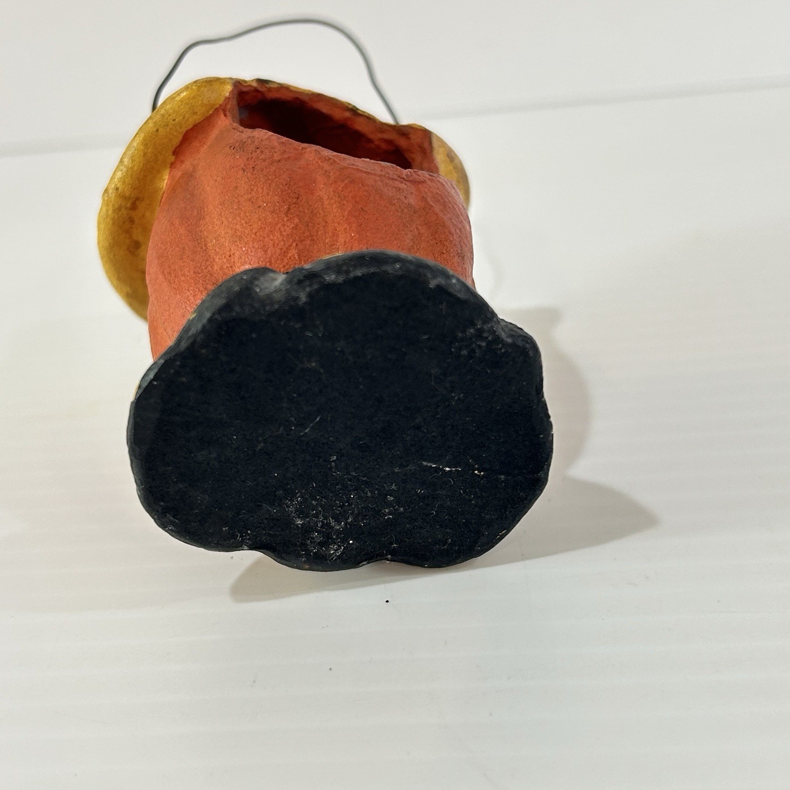 Vintage Inspired Scarecrow Pumpkin Candy Pail Bucket Jack-O-Lantern Paper Mache