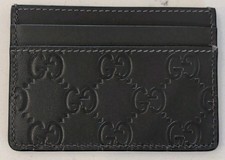 Gucci Grey Leather Card Holder GG Monogram Brand New Without Box Authentic