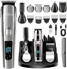 USA Stainless Steel Lithium Ion 2.0+ Beard Trimmer for Men, Electric Shaver