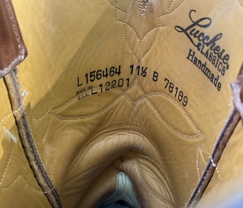 Lucchese Cowboy Boots L156464 Mens Embroidered Brown Leather Western 11.5 B - Picture 5 of 16