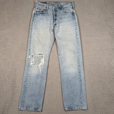 Levis Jeans 501xx Made in USA Mens 29x30 (Fit 28x30) Distressed Whisker Fade 90s