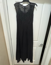 MIUSOL Women’s Black Lace Maxi Dress Size L Sleeveless Formal Evening Wedding