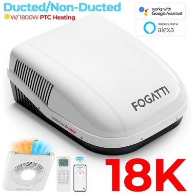 Ducted 18,000 BTU Rooftop RV Air Conditioner with PTC Heating,WiFi & Alexa Smart