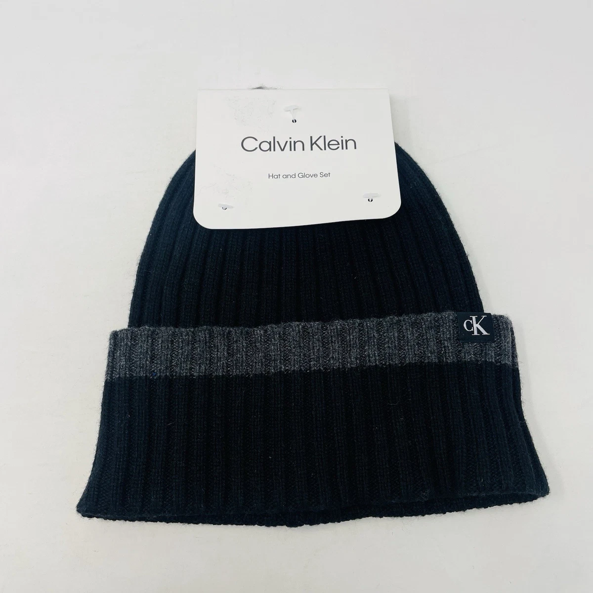 Calvin Klein Ribbed Knit Beanie with Logo Women black Hats & Caps Calvin Klein Rib Knit Beanie Hat, Black, One Size main image 2