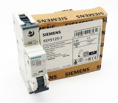 Siemens 5SY5125-7 MCB C25 Leitungsschutzschalter Circuit Breaker -unused/OVP-