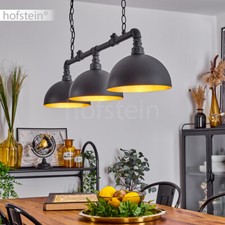 Pendel Leuchte schwarz/Gold Hänge Lampe Vintage Wohn Schlaf Ess Raum Beleuchtung