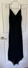 Be Smart Little Black Dress Size 5/6 Drape Neck Asymmetrical Hem Lined