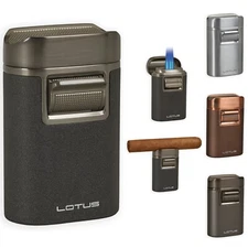 Lotus Brawn Table Cigar Lighter Quad Flames Cigar Rest Cap Choose Color