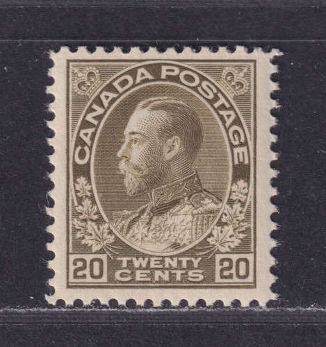 Canada Scott 119 VF MNH 1925 20¢ Olive Green King George V Admiral SCV $290