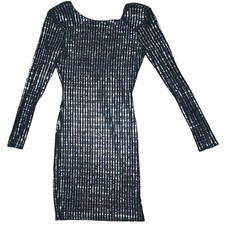 Fashion Nova Shiny Shimmery Bodycon Open Back Mini Dress