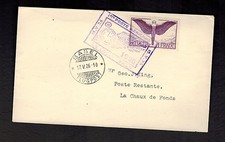 1926 BAsel Switzerland to Chaux de Fonds First Airmail Cover # C12