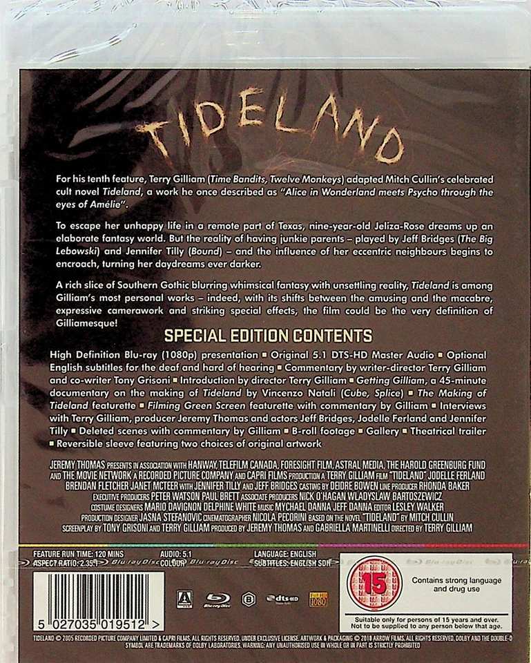 Tideland -Fantasy Horror Film Blu Ray -NEW (Arrow) Jeff Bridges, Janet McTeer - Image 2 of 2