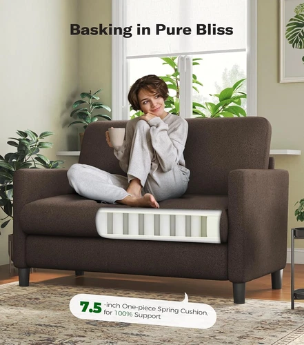 51" Teddy Velvet Sofa Zweisitzer Wohnzimmersofa Wohnzimmermöbel Doppelsofa DE - Bild 31 von 49