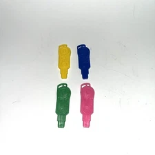Power Rangers Turbo Key Double Action Key Accessory Lot Blue Pink Yellow Green