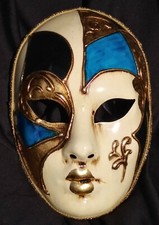 Authentic Venetian Mask Original Hand Painted Made in Italy Venezia w/ Tag