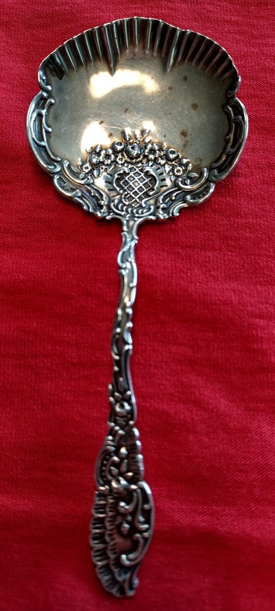 Durgin Sterling Silver Bon Bon Serving Spoon Mono, Pattern DUS18