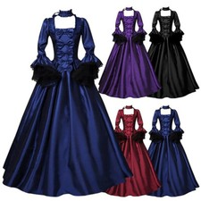 Women Retro Medieval Victorian Dress Renaissance Ball Gown Costume Party Dress