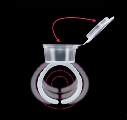 100Pcs Pigment Tattoo Ink Cup Ring Holder Permanent Microblading Eyebrow Makeup image 5