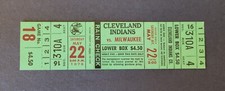 Indians vs Brewers 1976 unused baseball ticket Hank Aaron game winning RBI