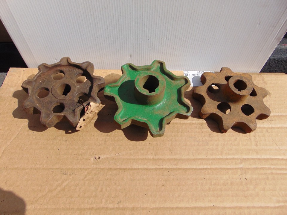 3 Antique Vintage Cast Iron Gears Cogs Sprockets Industrial Steampunk