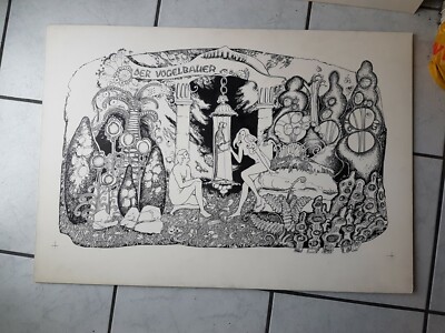  Comic Zeichnung ( Panel 73x 51 cm ,Tusche,Pappakarton) 60 er Style -3