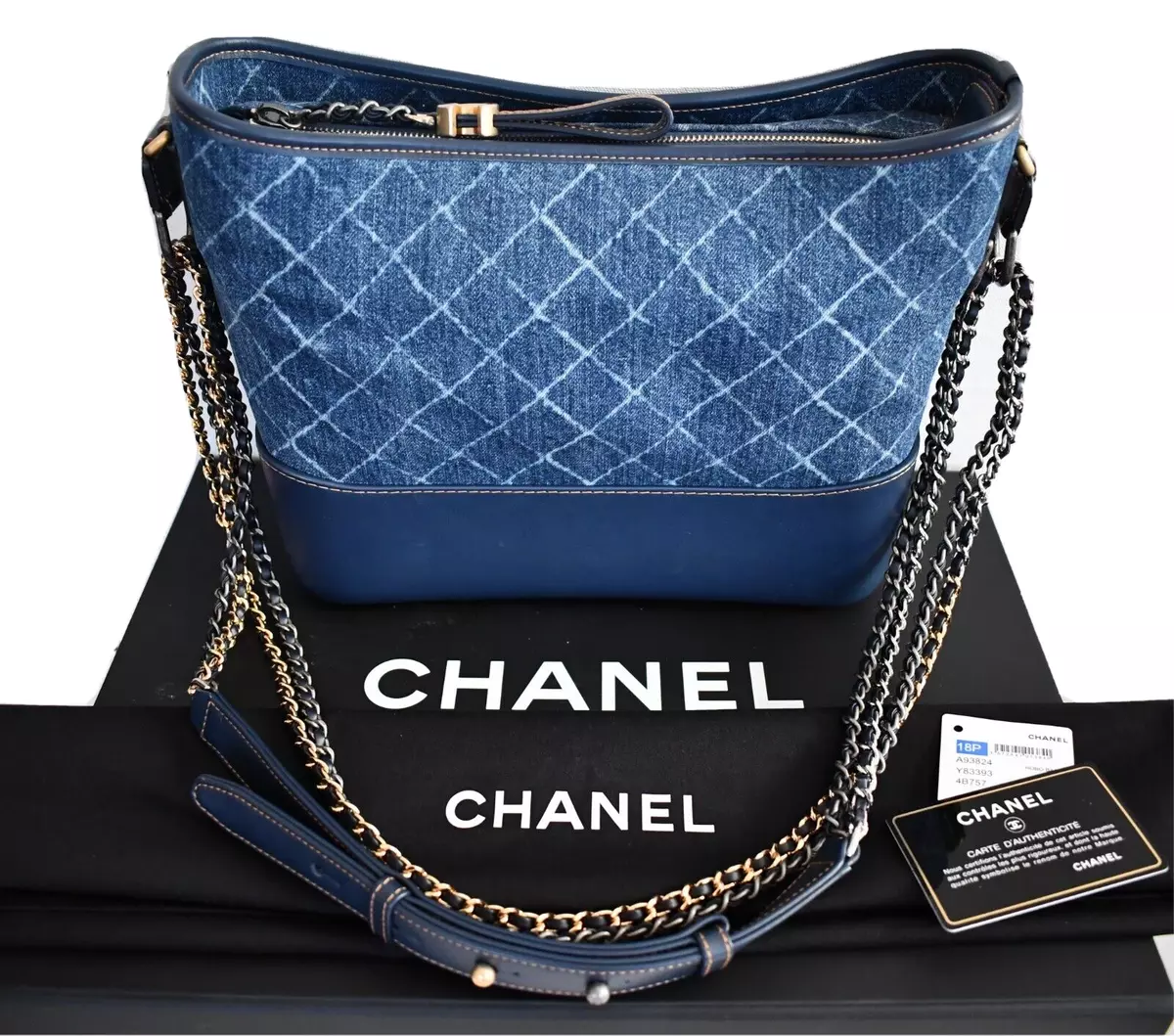 Chanel Gabrielle crossbody bag hobo new Blue Golden Green Leather