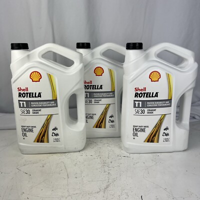 Shell Rotella T1 30W Conventional Heavy-Duty Diesel Engine Oil Case Of 3 Gallons