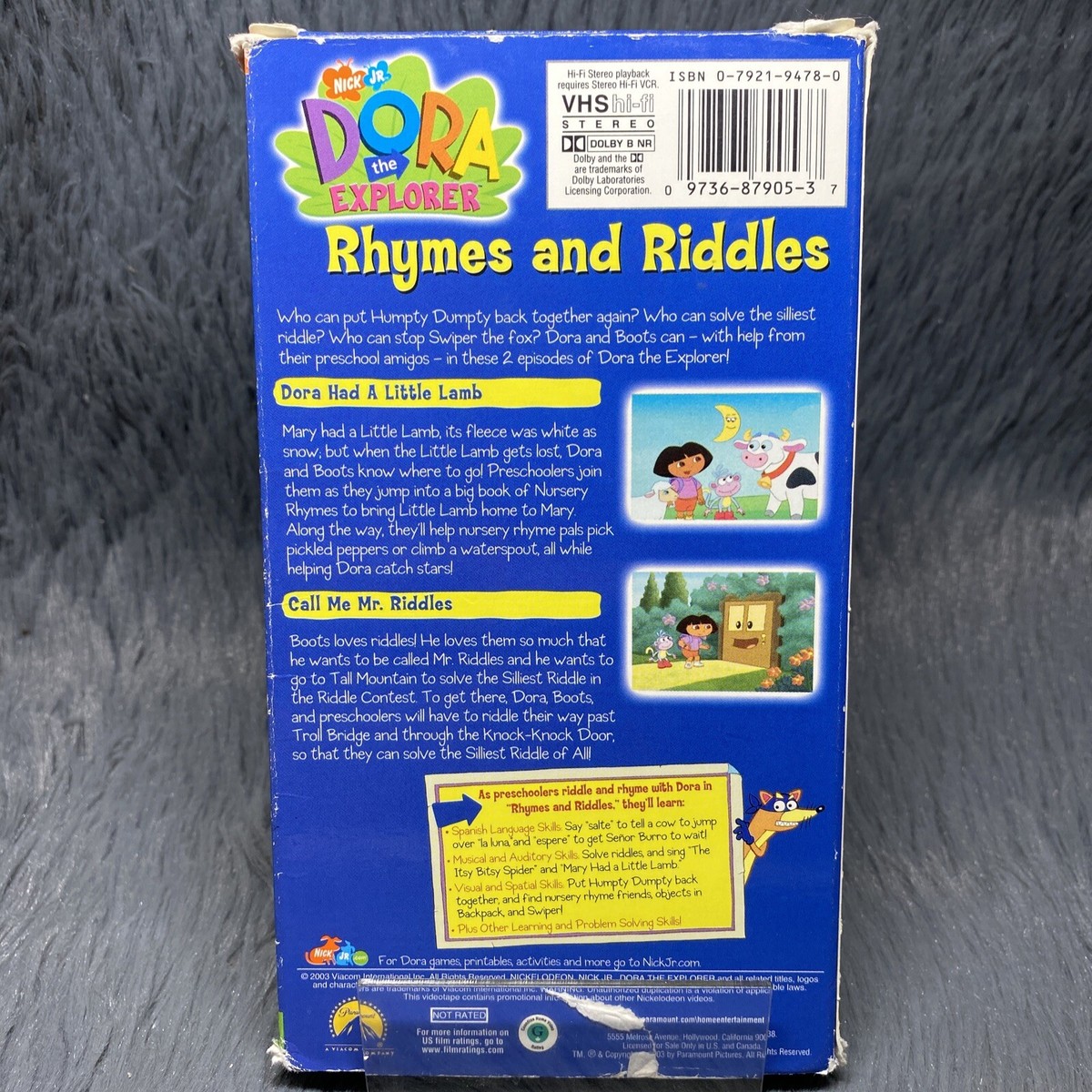 Dora the Explorer - Rhymes and Riddles VHS 2003 Nick Jr