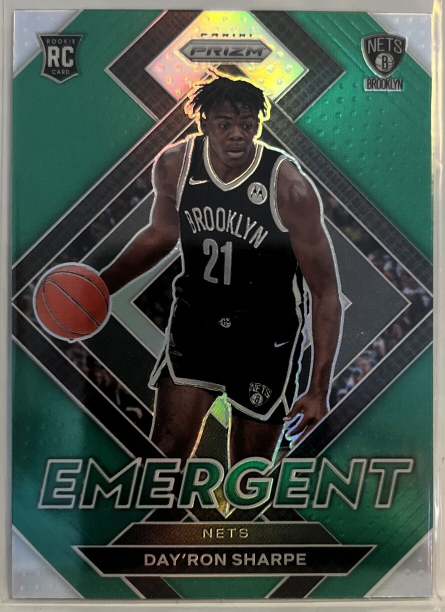 Day’Ron Sharpe 2021-22 Prizm Green Emergent Insert Card #27 Brooklyn Nets