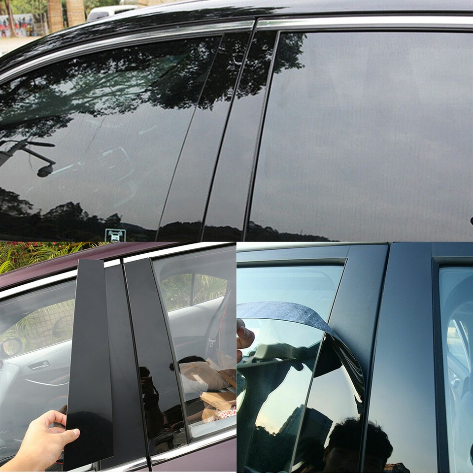 Gloss Black Pillar Post Window Door Trim Sticker Cover For VW Golf MK7