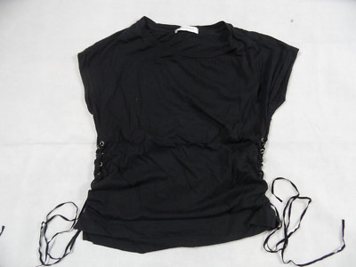 PIERRE BALMAIN tolles Shirt schwarz mit Schnürung Gr. 36 TOP BI119