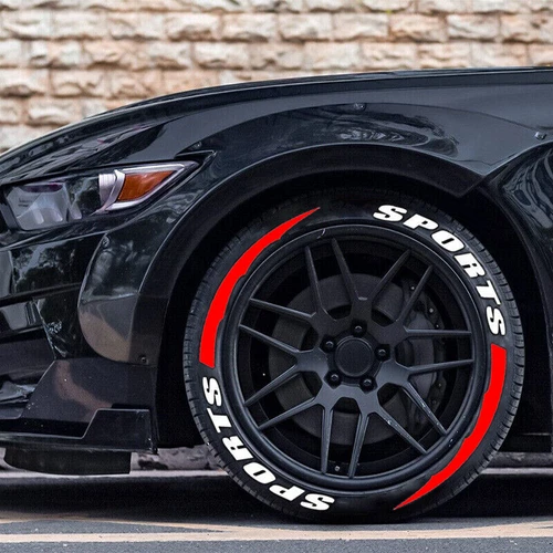 Permanent Tire Lettering Sticker SPORTS 1.06'' 14''-22'' Wheel 8 Sets Waterproof - Bild 1 von 5