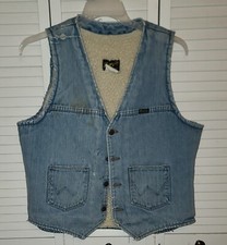 Vintage 1970s Wrangler Denim Jean Vest / Vintage Denim / Vintage Vest Jacket