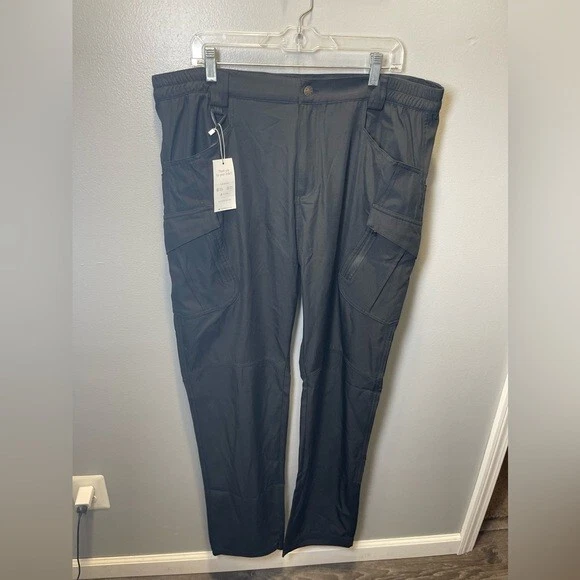 FlexCamo NEW Men's Tactical Waterproof Pants Black Cargo Pockets Size 2XL
