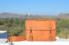 Bag Leather Vintage Laptop Messenger Briefcase Satchel Men's Genuine Handmade